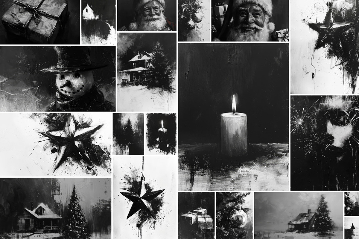 Dark Christmas - 141 images, a Seasonal Illustration by Handmadefont (Photo 5 of 19)