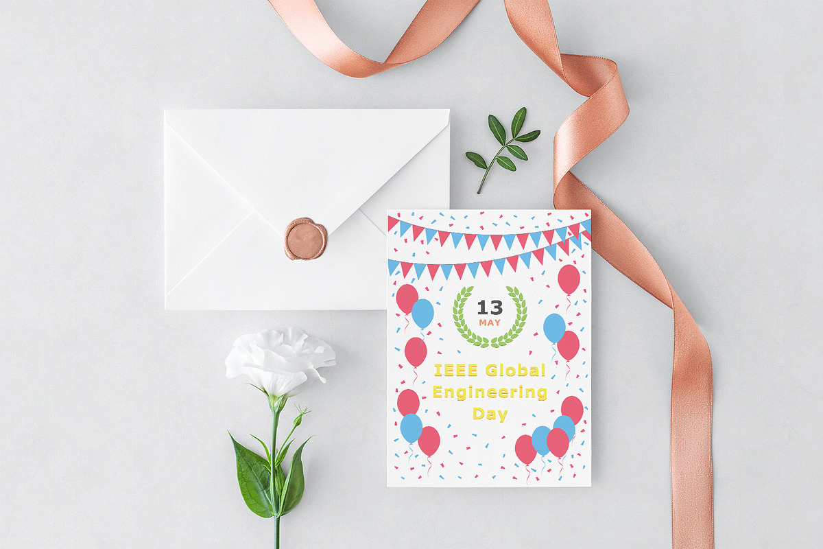 IEEE Global Engineering Day - May 13, a Card Template by Textures & Backgrounds (Photo 2 of 7)