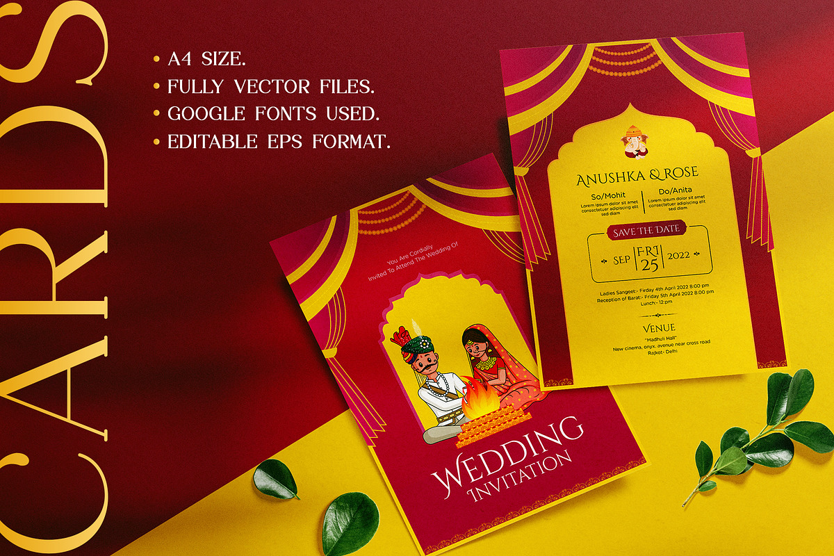 Wedding Invitation Card Bundle, an Invitation Template by Creative Hatti (Photo 3 of 6)