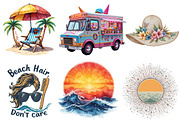 Watercolor Summer Clipart Bundle, an Illustration by Pixels.Craft (Thumbnail 3 of 5)