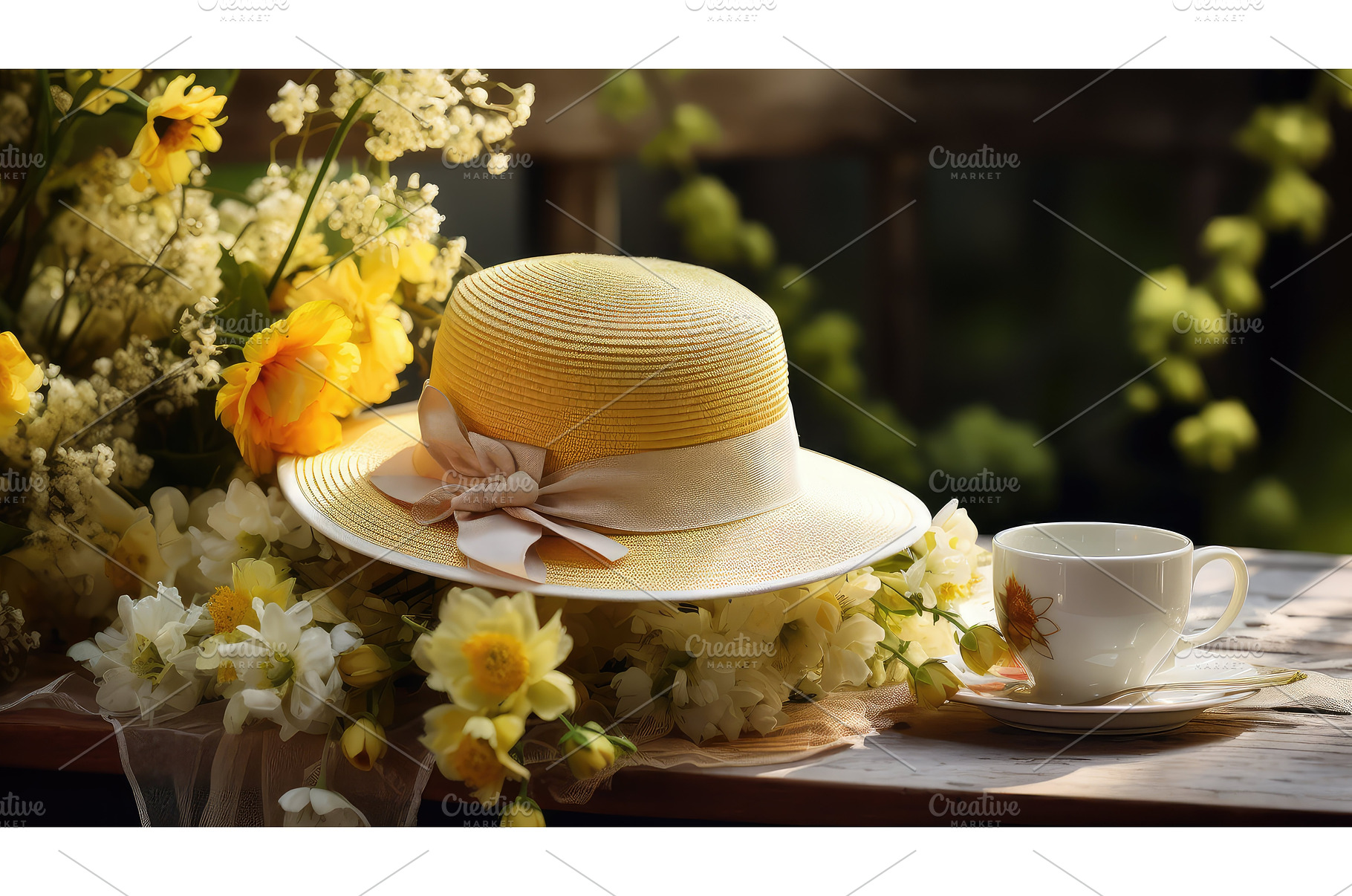 style yellow hat ai generated, a Background Photo by pikepicture