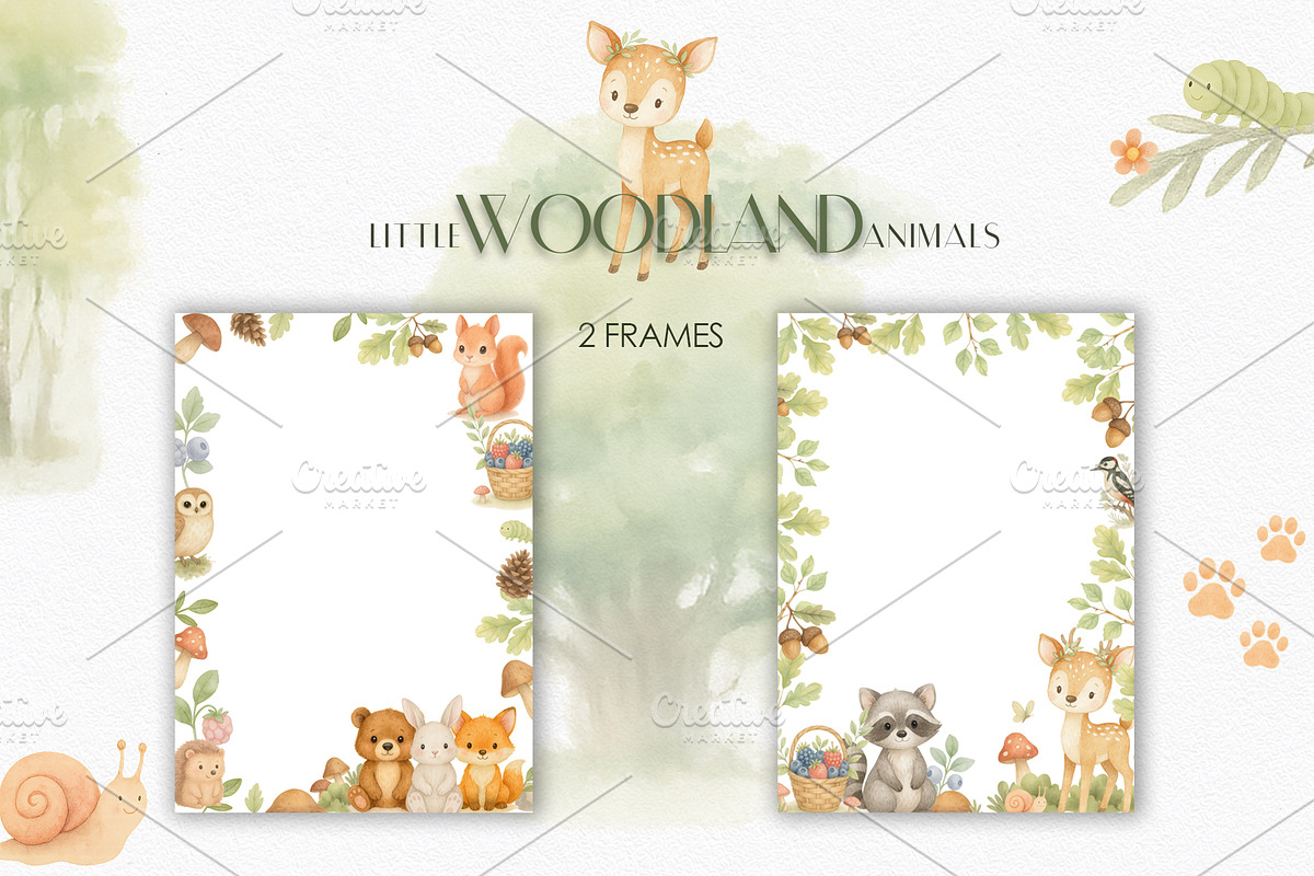 Woodland Animals Watercolor, an Animal Illustration by Ana-Sakuta (Photo 3 of 10)