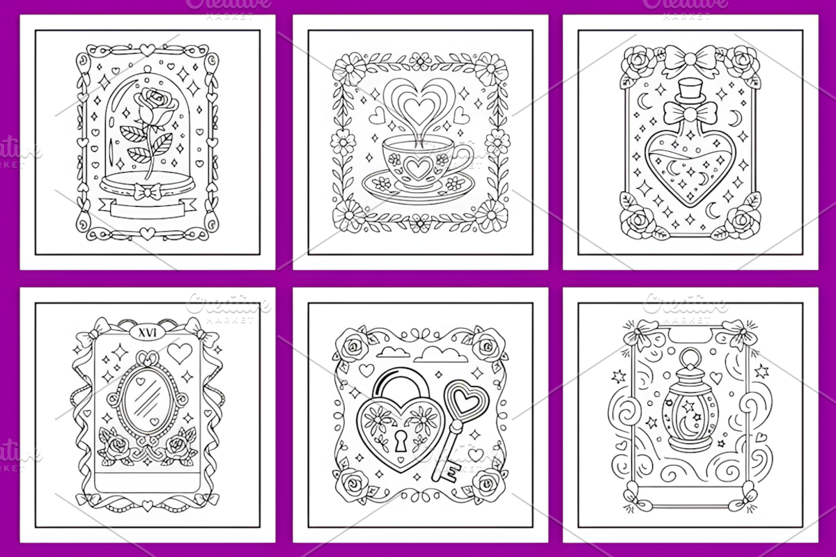 Cozy Tarot Bold &Easy Coloring Book, a Decorative Illustration by Design Station (Photo 2 of 4)