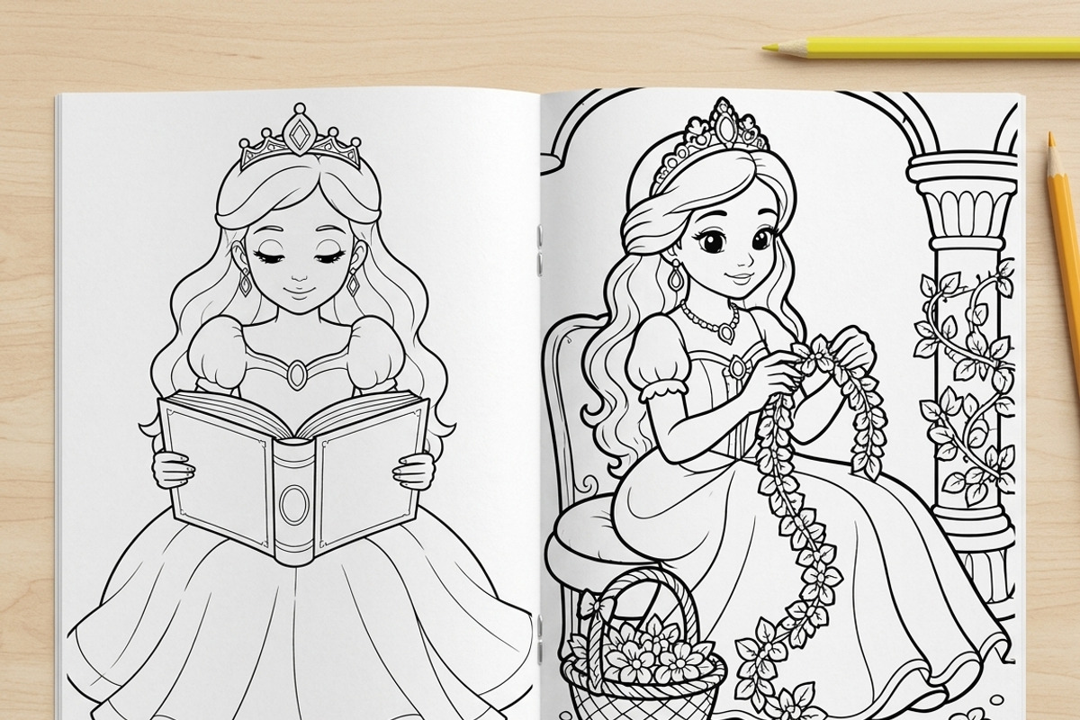 Magical Princess Coloring Book Vol36, a Person Illustration by ikarifq shop (Photo 3 of 7)