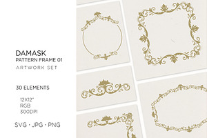 30 Damask pattern frame 01