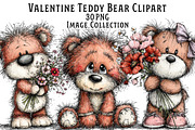 Valentine's Teddy Bear Clipart, an Illustration by Dream Creation (Thumbnail 1 of 7)