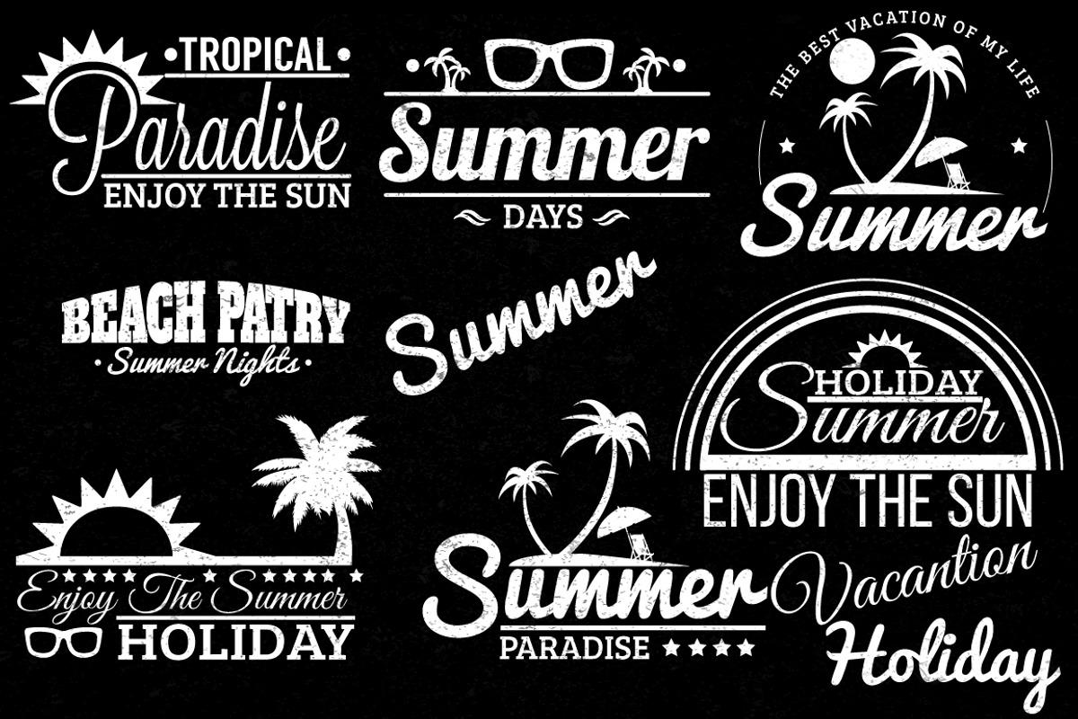 8 Summer Retro Labels, a Branding & Logo Template by Arys Design (Photo 2 of 3)