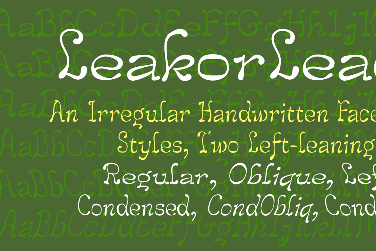 Leak or Leach, a Handwritten Font by Ingrimayne Type (Photo 2 of 7)