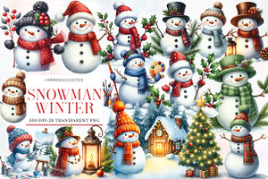 Snowman Winter Clipart, an Illustration by Designworld