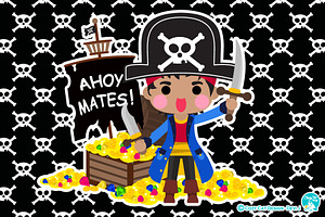 Digital Clipart Ahoy Mates, a Decorative Illustration by Cozy Cat Design