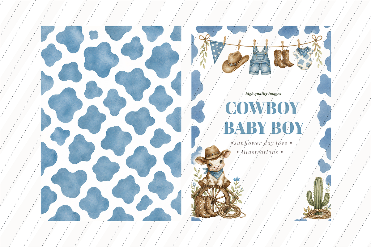 Little Cowboy Clothesline Clipart, an Animal Illustration by Sunflower Day Love (Photo 4 of 4)