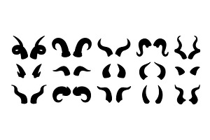 Devil horns silhouettes. Demon horn, an Illustration by winwin.art