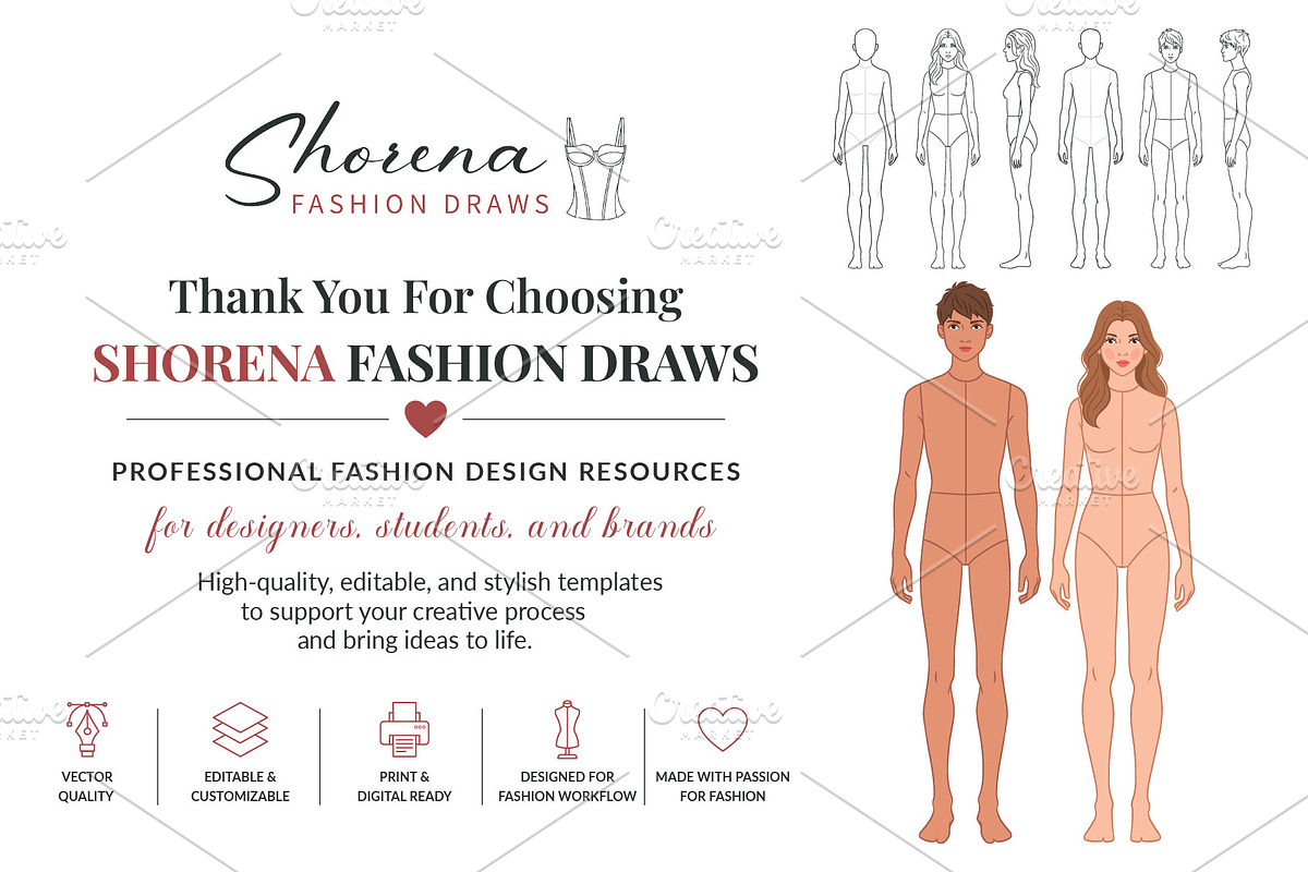 Teen Fashion Croquis Bundle, a Person Illustration by Shorena Fashion Draws (Photo 13 of 13)