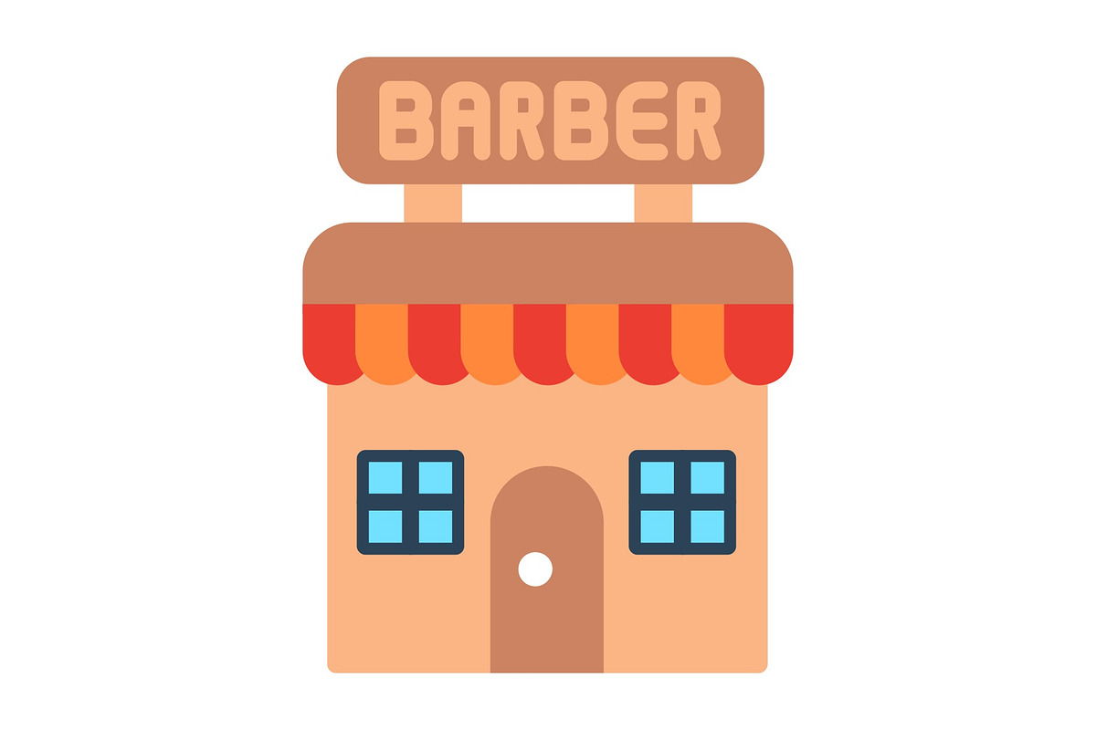 Barber Shop Flat Icon, a Duotone Icon by Pexelpy (Photo 1 of 2)