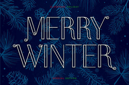 Merry Winter Christmas Display Font, a Sans Serif Font by Cloverons