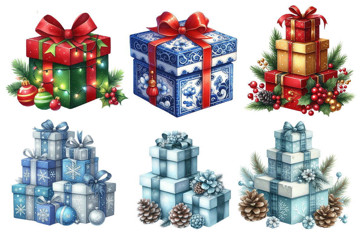 Christmas Gifts Clipart, an Illustration by Designworld (Photo 2 of 6)