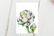Artichoke watercolor illustration, an Object Illustration by Art pages (Thumbnail 2 of 3)