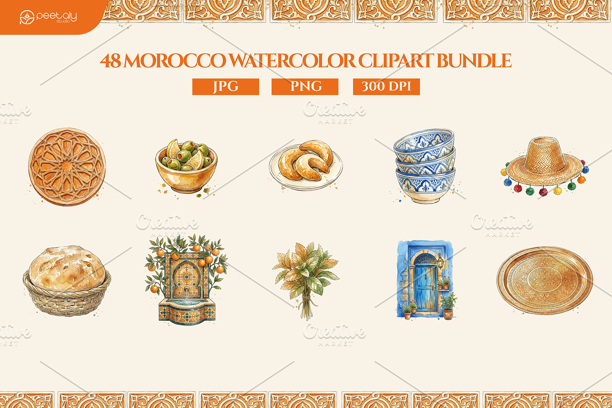 48 Morocco Culture Clipart Bundle, an Object Illustration by PeetalyStudioDesigns (Photo 2 of 5)