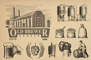 Vintage brewery. Alcohol production., a Food Illustration by bioraven (Thumbnail 4 of 15)