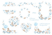 Nursery frames PNG, baby boy items, an Object Illustration by Alena Kurian (Thumbnail 2 of 3)
