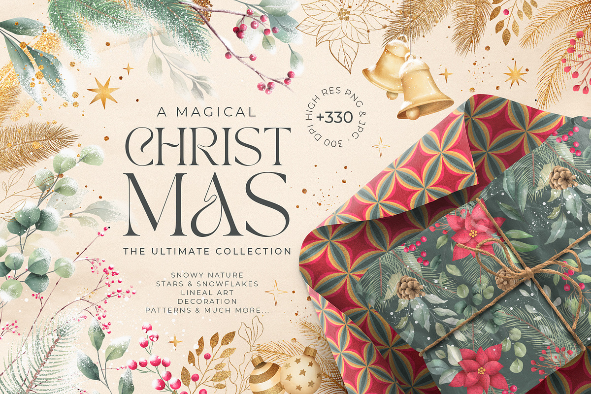 Christmas Illustration Bundle, a Decorative Illustration by CarmineType (Photo 1 of 13)