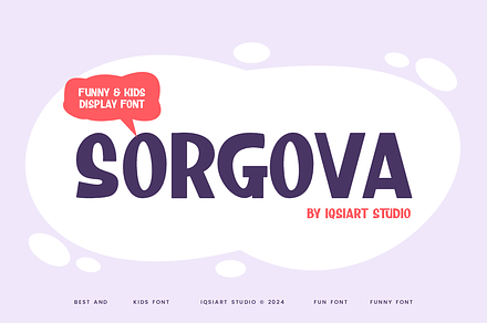 Sorgova - Funny & Kids Font, a Sans Serif Font by Iqsiart Studio
