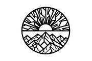 Mountain Sun Circle Design Bundle, an Illustration by Creativeshirt (Thumbnail 2 of 31)