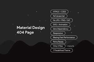 Material Design 404 Page HTML