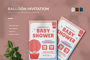 Balloon - Baby Shower Invitation, a Print Template by VUNIRA (Thumbnail 1 of 2)