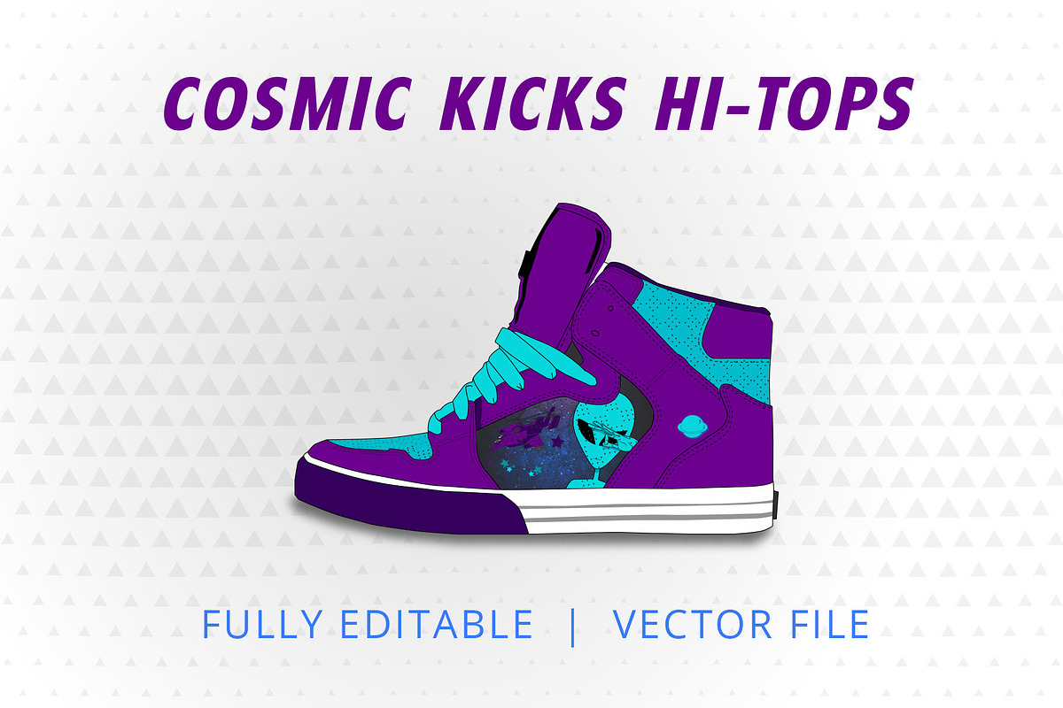 Cosmic Kicks Hi Tops, an Illustration by Aurum Creative