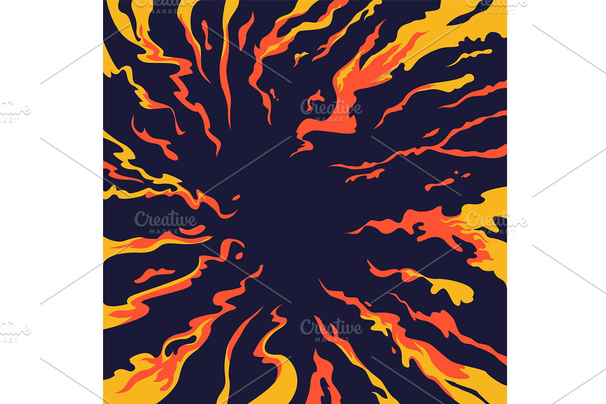 Comic book flame background, an Illustration by Things for designers