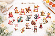 Ugly Cute Valentine Animal Clipart, an Animal Illustration by Artnoy (Thumbnail 7 of 8)