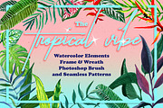 The Tropical Vibe! Summer Watercolor, a Texture Illustration by clairedelune (Thumbnail 1 of 6)