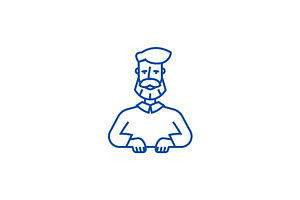 Beard Man Line Icon Concept. Beard