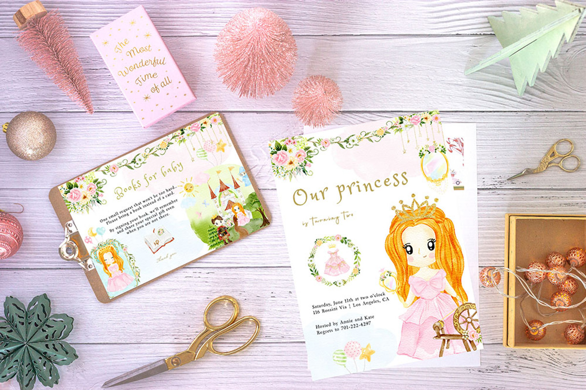 Pink baby princess clipart, a Decorative Illustration by heyiamalice (Photo 9 of 13)