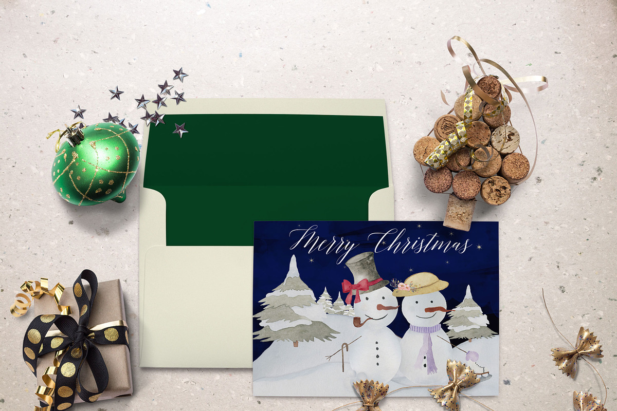 Snowman Scene Creator & Clipart, an Animal Illustration by The Autumn Rabbit Ltd (Photo 6 of 7)