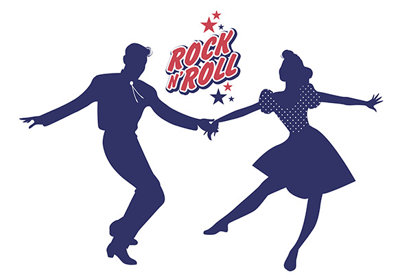 Young couple dancing Rock & Roll, an Illustration by La Inspiratriz