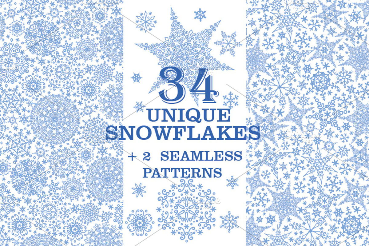 Snowflakes collection.Winter pattern, an Object Graphic by Tatianakost49 (Photo 1 of 5)