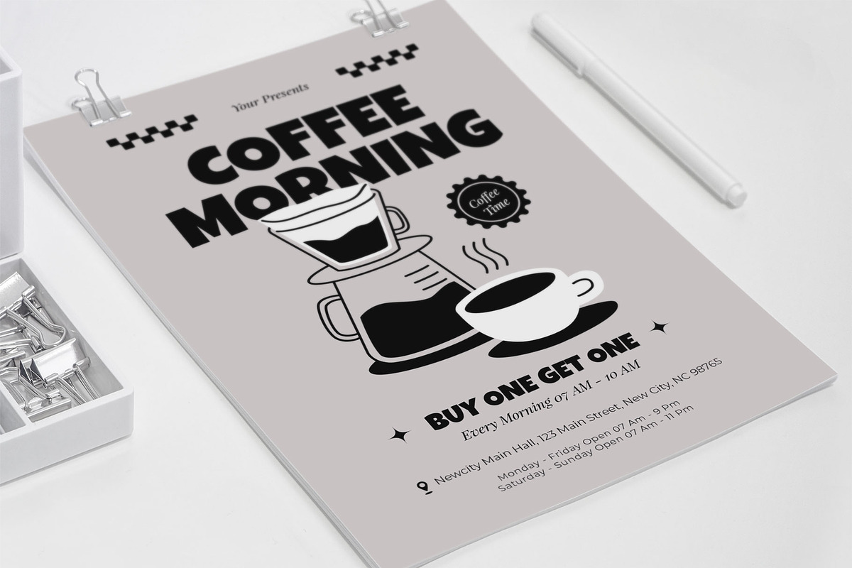 Coffee Morning V-60, a Flyer Template by Me55enjah Design (Photo 4 of 4)