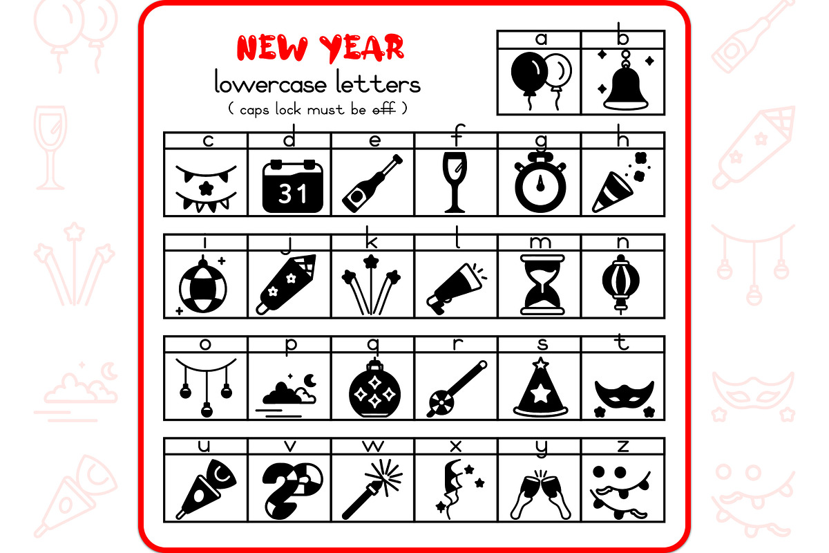 New Year Icons - Dingbat Font, a Symbol Font by WADLEN (Photo 3 of 7)