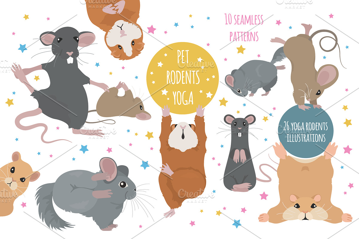 Rodents yoga, an Animal Illustration by pet design shop (Photo 1 of 7)