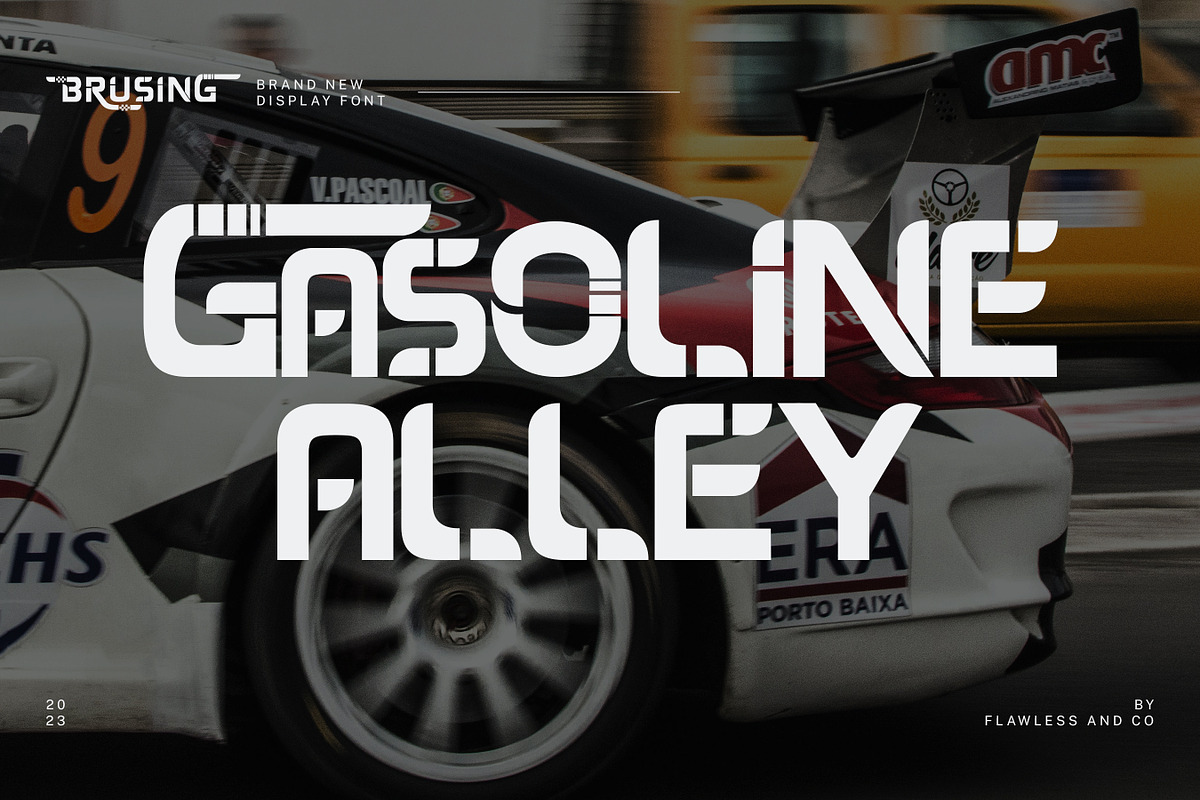 Brusing - Sports Display Font, a Sans Serif Font by Flawless And Co (Photo 3 of 10)