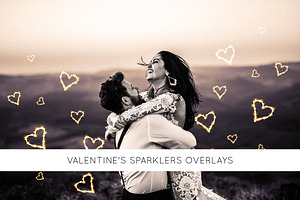 Valentine's sparklers Overlays
