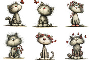 Whimsical Spring Cats Clipart, an Illustration by Designking (Thumbnail 7 of 7)
