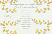 Gold Glitter Leaves Clipart, a Decorative Illustration by Minky Moo Creations (Thumbnail 9 of 17)