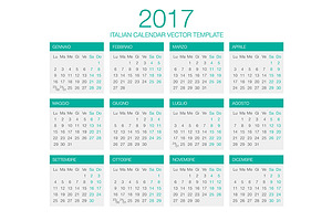 Italian Calendar Vector 2017