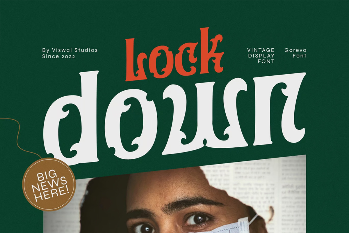 Gorevo - Vintage Font, a Blackletter Font by Viswal Studio (Photo 6 of 6)