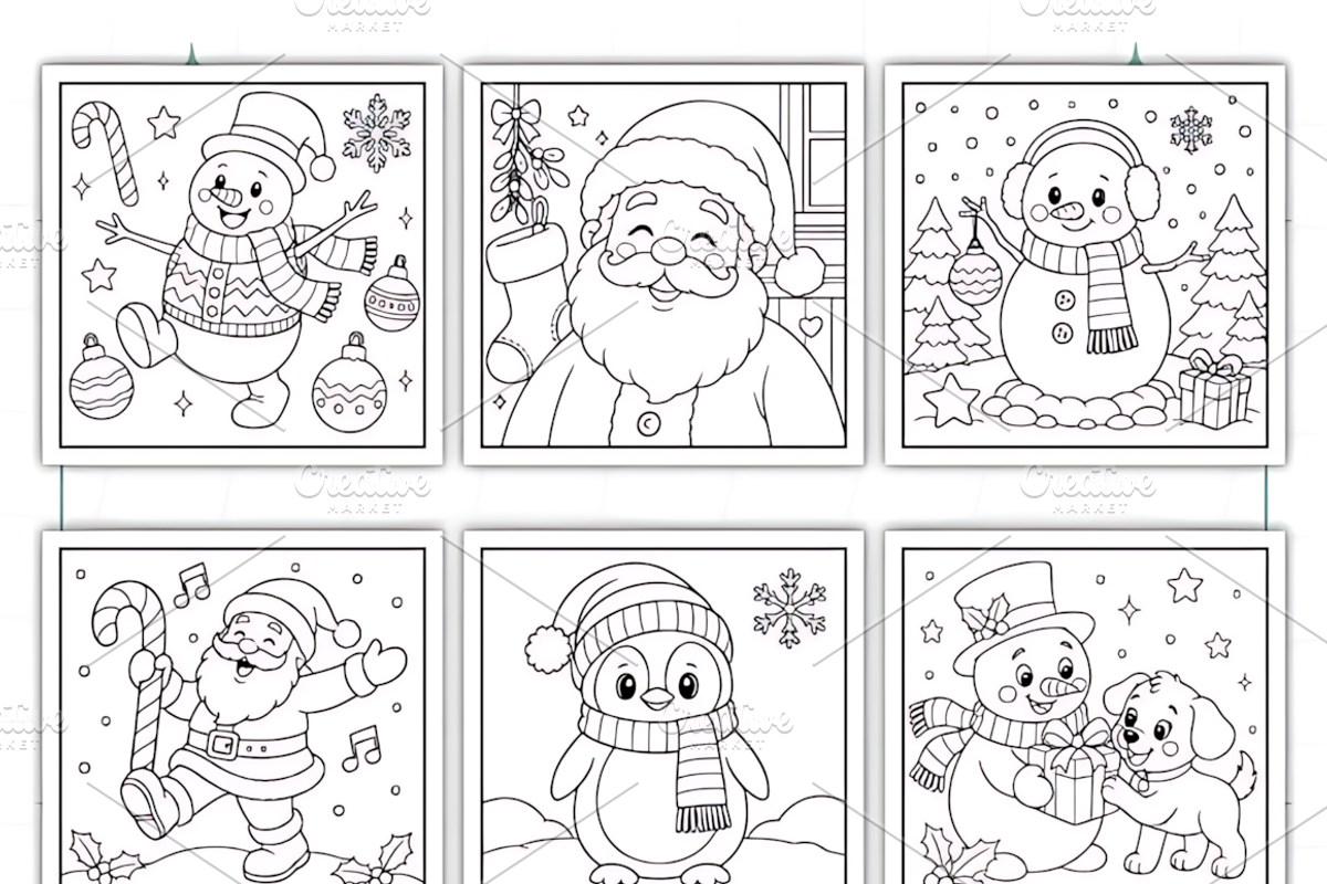 Bold Easy Festive Christmas Coloring, a Seasonal Illustration by Coco Bloom (Photo 3 of 3)