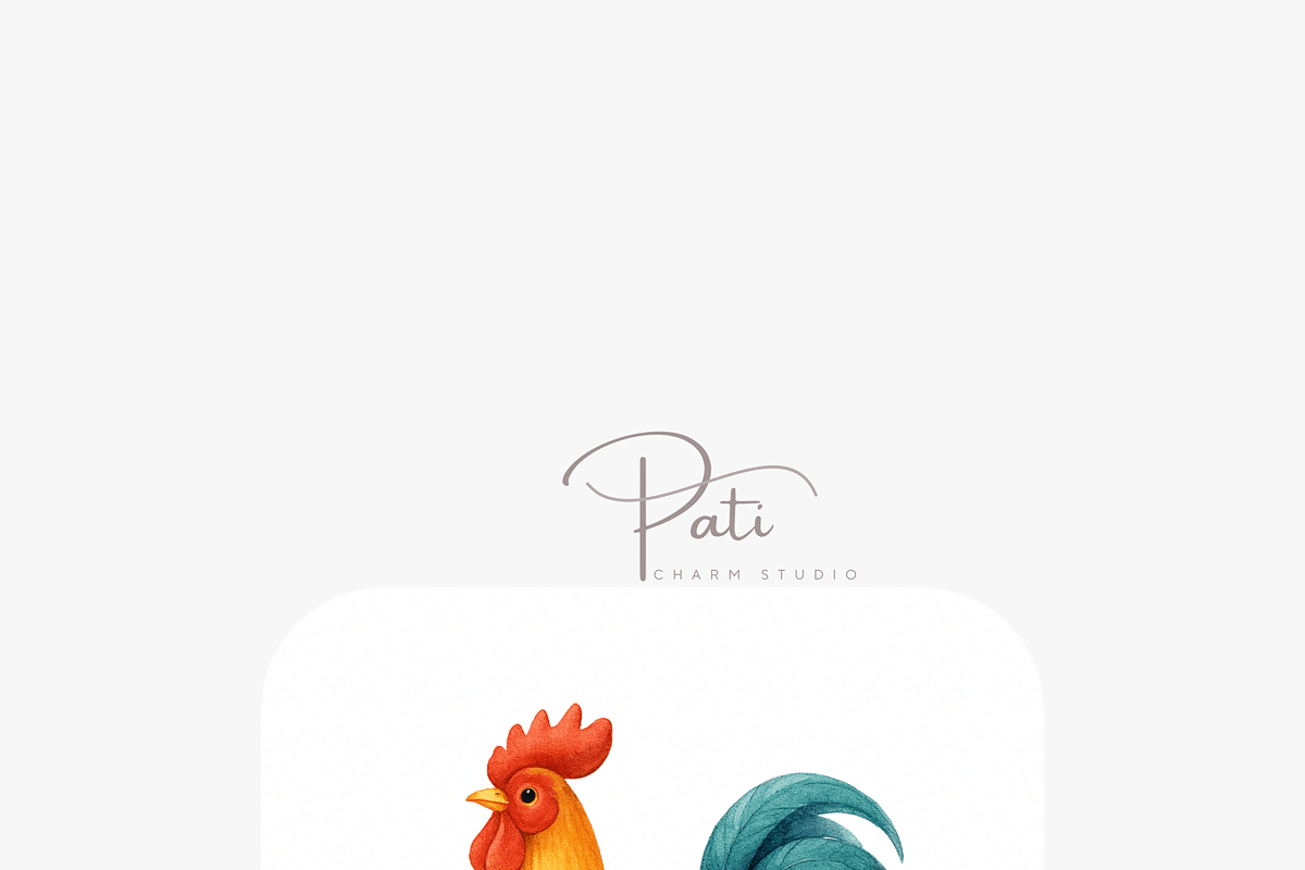 27 Rooster Clipart, an Animal Illustration by Pati Charm Studio (Photo 6 of 8)