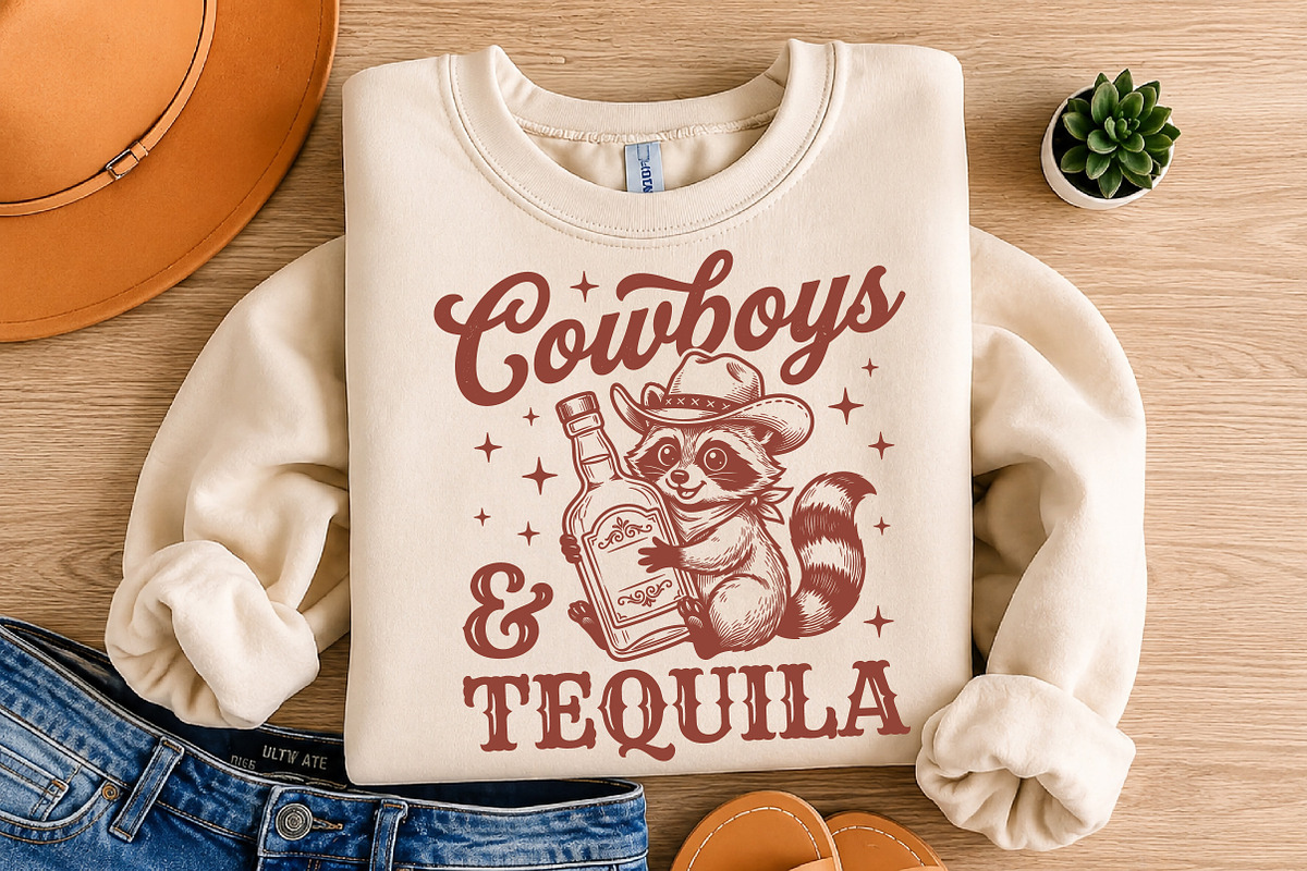 Cowboys & Tequila SVG, Cute Raccoon, an Animal Illustration by Libby Wishes (Photo 3 of 3)